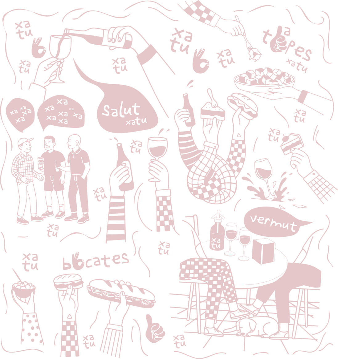 Il·lustracions de bocates, tapes i vermut al Xatu